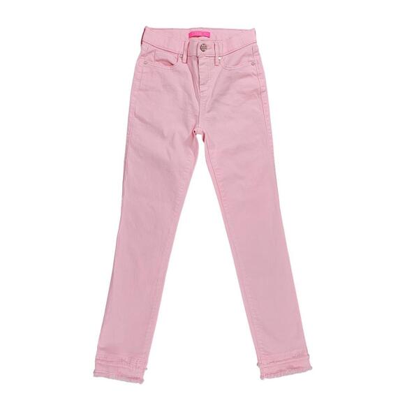 Lilly Pulitzer Pink South Ocean High Rise Skinny Jeans 00 Fringe Hem - Picture 5 of 10